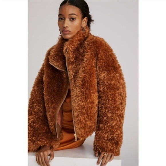 Anthropologie Jackets & Blazers - Maeve by Anthropologie Teddy Zip-Up Coat Size XL